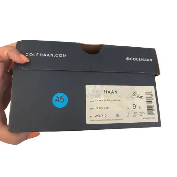 Cole Haan Freya Black Leather Slide Sandals, Women's Size 9.5 B New! - Picture 5 of 6